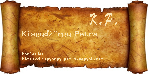 Kisgyörgy Petra névjegykártya