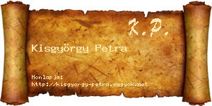 Kisgyörgy Petra névjegykártya